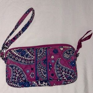 Vera Bradley quilted wristlet wallet in retired "Boysenberry" pattern
